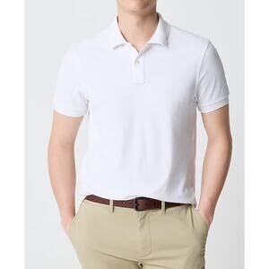 J.Crew Factory | NWT Flex Piqué Polo Shirt White Short Sleeve | Men’s S